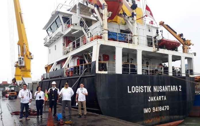 19 Kontainer Produk Unggulan Merauke Diangkut KM Logistik Nasional 2 Tiba Selamat di Surabaya