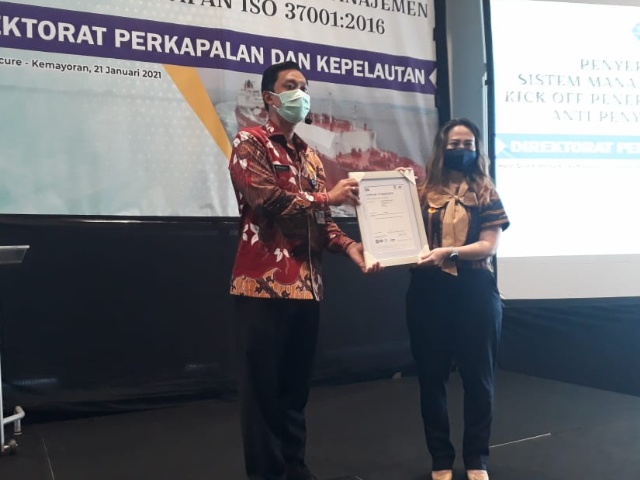 Ditkapel Kemenhub Terima Sertifikat ISO 9001:2015