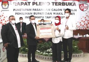KPU Indramayu Tetapkan Nina-Lucky Pasangan Terpilih Bupati dan Wakil Bupati