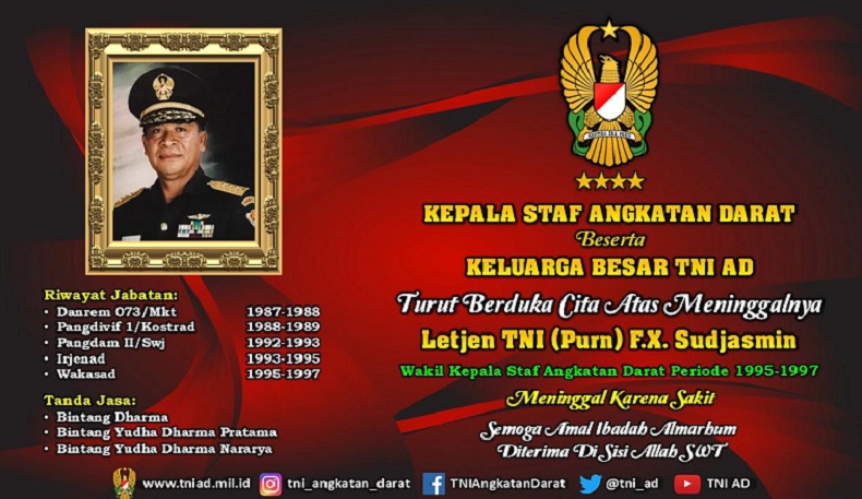 KSAD Jenderal Andika Perkasa Berduka, Mantan Wakasad Letjen TNI Purn FX Sudjasmin Meninggal Dunia