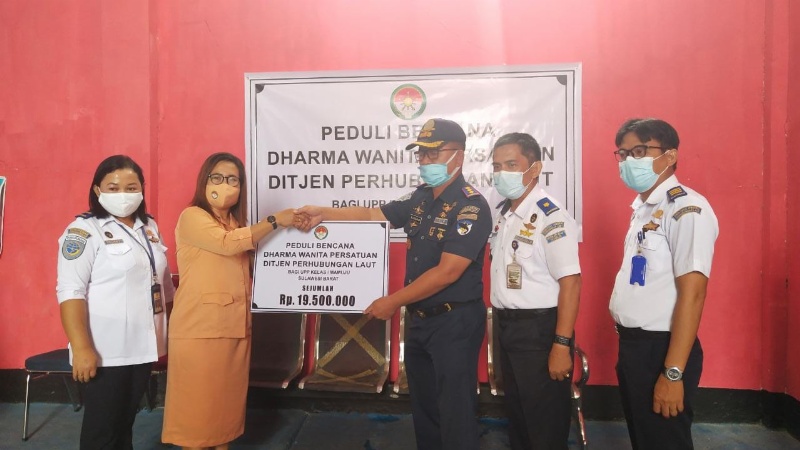 DWP Ditjen Hubla Salurkan Bantuan untuk Pegawai UPP Mamuju Terdampak Gempa