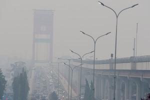 Kabut Asap Karhutla Selimuti Kota Palembang Sumsel
