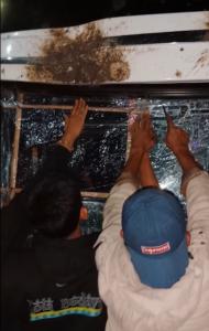 Waduh! Bus NPM Kena Lempar Batu di Tol Lampung-Palembang KM 18
