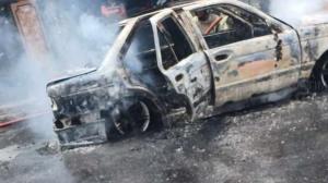 Mobil Pemudik Terbakar di Dekat Exit Tol Jombang