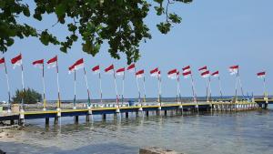 Cakep, Kepulauan Seribu Kibarkan 77 Bendera Merah Putih di Pantai Panah Asmara