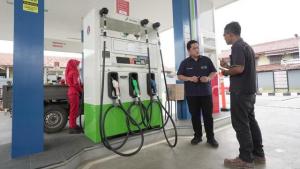 Sidak SPBU, Erick Thohir Pastikan Stok BBM Bersubsidi di Tangerang Aman