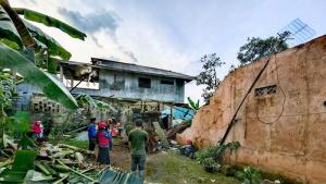 Detik-detik Pohon Tumbang Timpa Rumah, Azhar Lindungi Ponakan dari Runtuhan, Sekeluarga Luka
