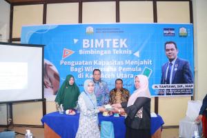 Diskop UKM Aceh Gelar Bimtek Peningkatan Kapasitas Menjahit di Aceh Utara
