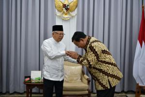 Wapres Ma`ruf Amin Menerima Silaturahmi Lebaran Menhan Prabowo dan KSAD Dudung