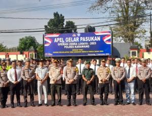 PT Jasa Raharja Hadir Dalam Apel Gelar Pasukan Operasi Zebra Lodaya 2023 Polres Karawang