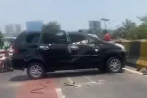 Mobil Xenia Tabrak Sepeda Motor di Cibubur Jakarta Timur, 2 Orang Luka-Luka