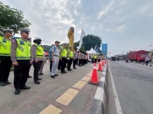 Jasa Raharja dan Polres Metro Bekasi Apel Kesiapan Operasi Ketupat Jaya 2024 di Gedung Juang 45 Tambun