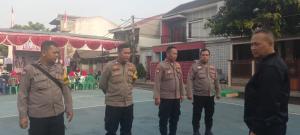 Polsek Bantar Gebang Pengamanan Senam Sehat Bersama Ridho di Cimuning