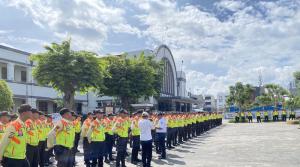 Tingkatkan Pelayanan Keamanan, KAI Services Gelar Pembinaan Security Stasiun KRL