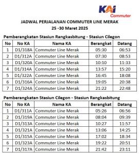 Dukung Lalu Lintas Pelabuhan Penyeberangan, Operasional Perjalanan dan Pelayanan Commuter Line Merak Disesuaikan Mulai 25-30 Maret 2025