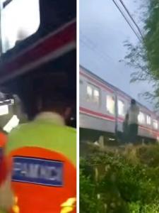 Petugas KAI Commuter dan Daop 1 Jakarta Fokus Evakuasi Commuter Line Tertemper Mobil di Perlintasan Cilebut