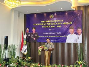 Kabaharkam Polri Hadiri Peresmian Gedung dan Pengukuhan Pengurus Abujapi Jakarta, Tegaskan Profesionalisme Satpam