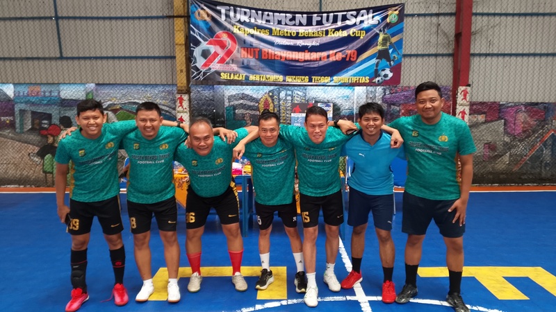 Polsek Rawalumbu Tampil Solid di Turnamen Futsal Kapolres Metro Bekasi Kota Cup 2025 Sambut HUT ke-79 Bhayangkara