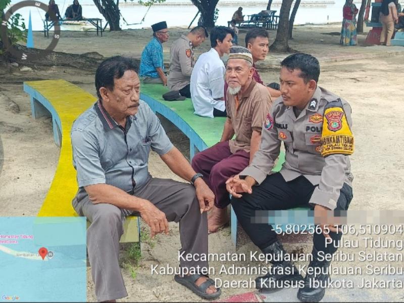 Bhabinkamtibmas Pulau Tidung Sambang Tokoh Masyarakat, Bahas Premanisme dan Himbau Warga Jauhi Judi Online