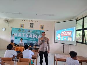 Kanit Binmas Polsek Kepulauan Seribu Selatan Sosialisasikan Pencegahan Bullying kepada Peserta MATSAMA MTsN 26