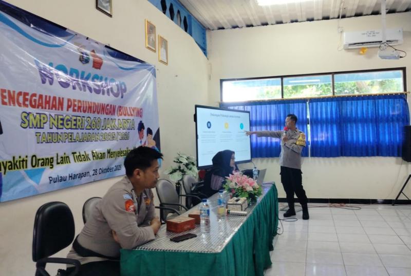 Polres Kepulauan Seribu Gelar Workshop Antibullying di SMPN 260 Pulau Harapan, Ajak Remaja Jadi Pelopor `Jaga Jakarta`